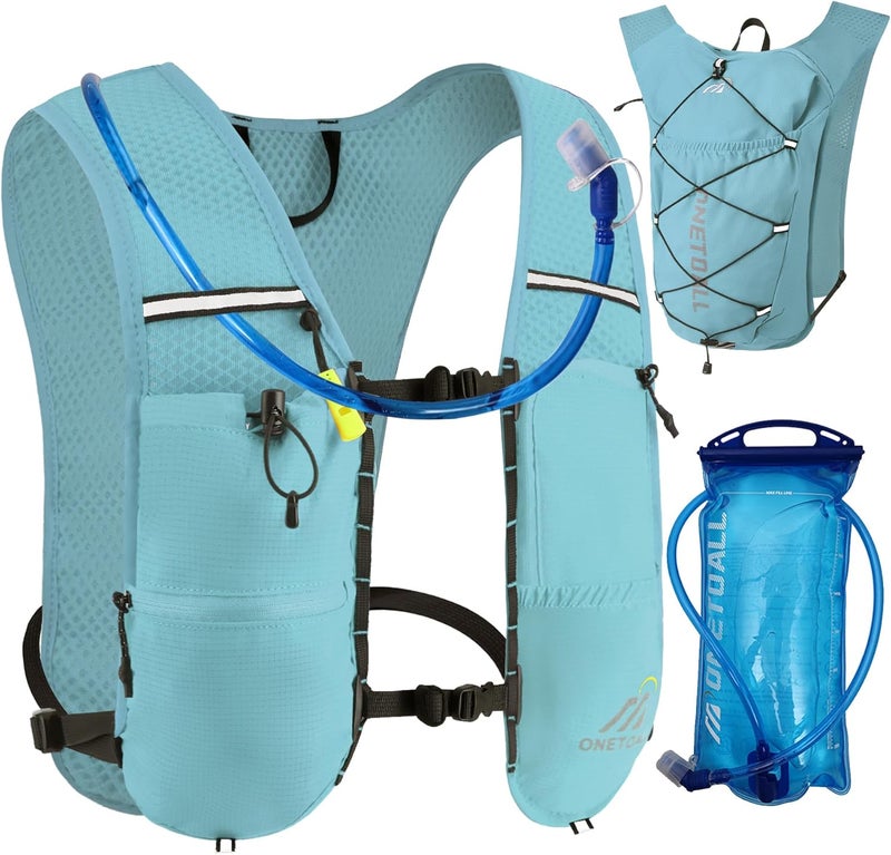 ONETOALL Running Vest for Women & Men, 6L Hydration Backpack with 2L Water Bladder, Lightweight Water Backpack for Trail Running, Marathon, Hiking, Cycling, Jogging, Adjustable Fit - Image 1
